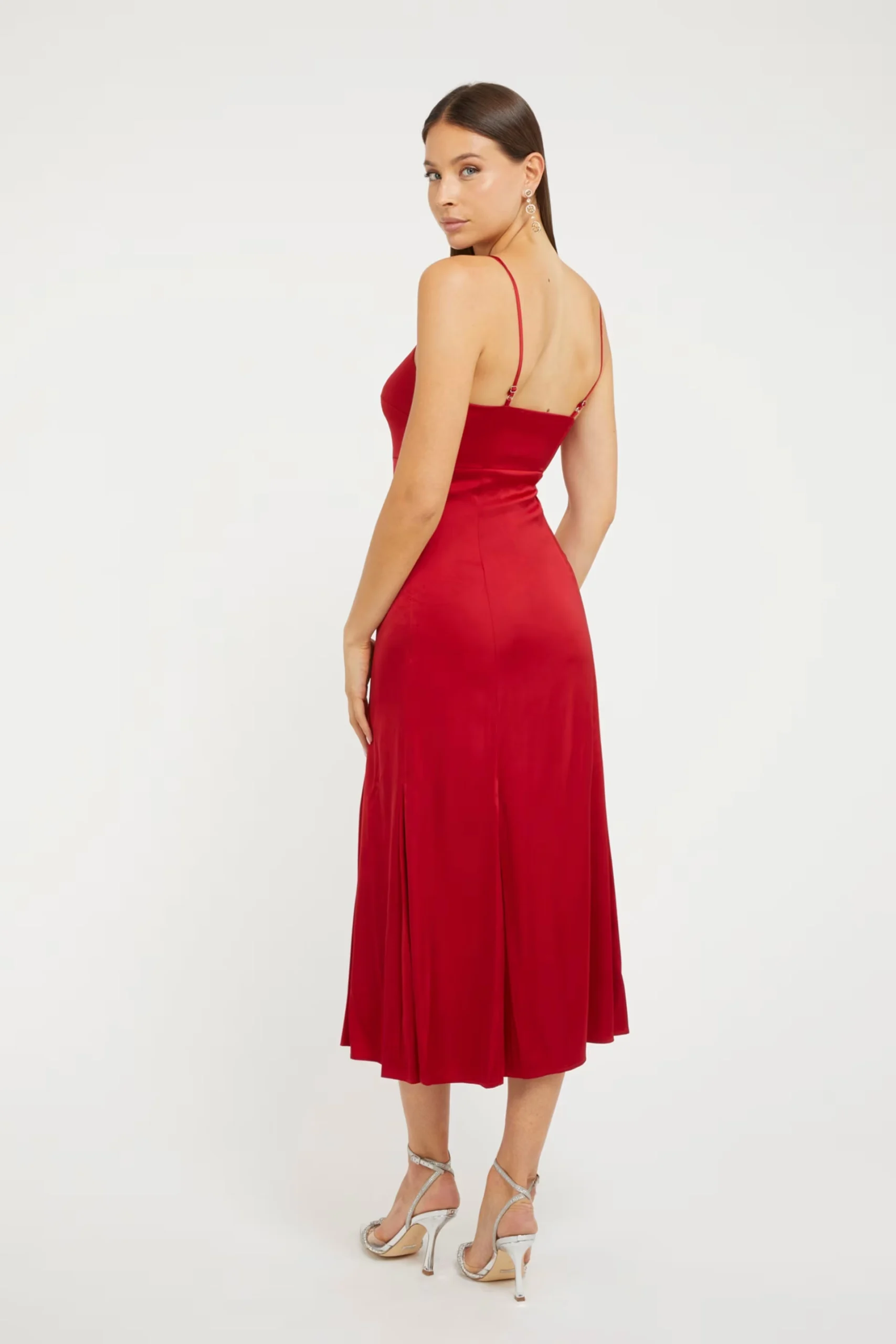 GUESS Rochie lungă din satin pentru femei