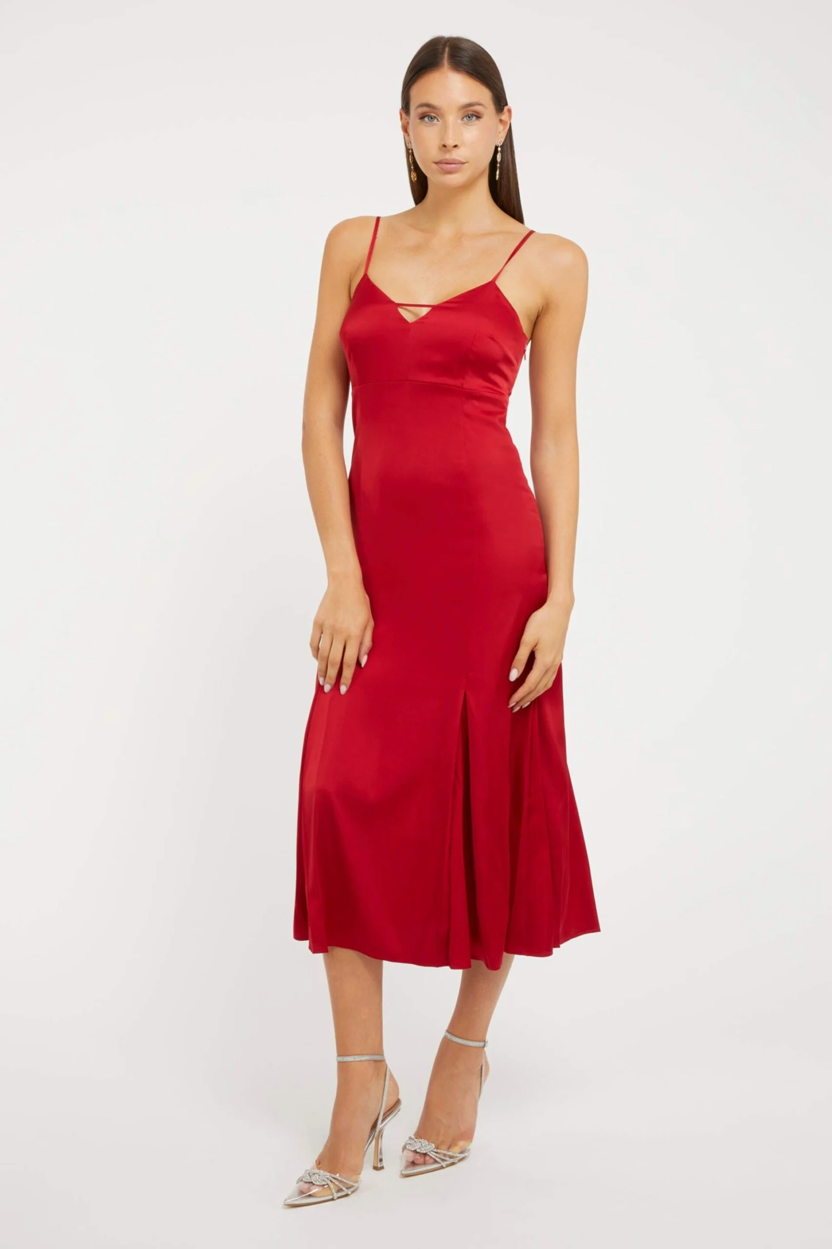 GUESS Rochie lungă din satin pentru femei