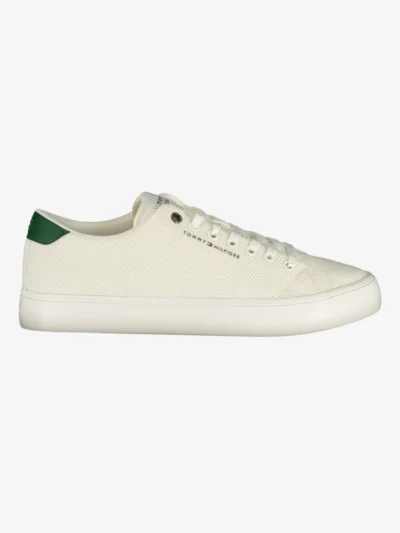 Sneakers bărbați Tommy Hilfiger albi cu detalii verzi
