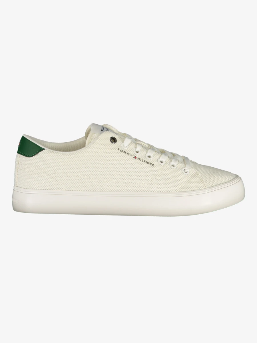 Sneakers bărbați Tommy Hilfiger albi cu detalii verzi