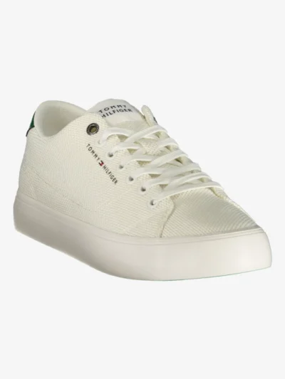 Sneakers bărbați Tommy Hilfiger albi cu detalii verzi