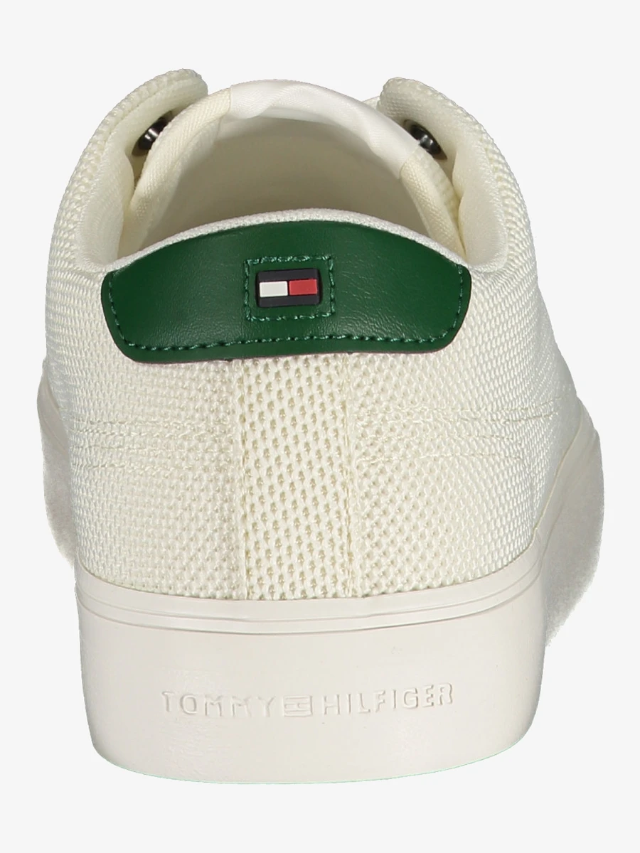 Sneakers bărbați Tommy Hilfiger albi cu detalii verzi