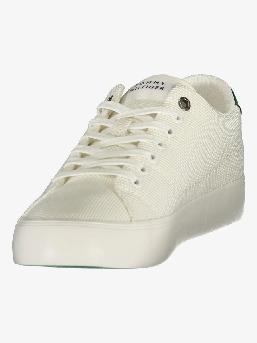 Sneakers bărbați Tommy Hilfiger albi cu detalii verzi