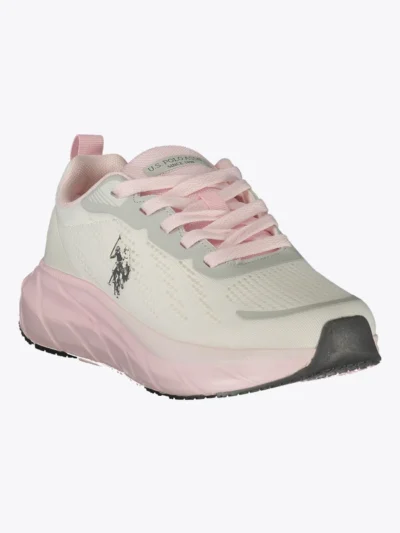 Sneakers damă U.S. Polo Assn. Albi cu detalii roz