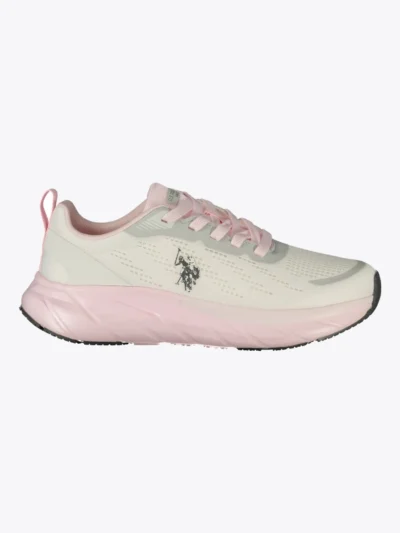 Sneakers damă U.S. Polo Assn. Albi cu detalii roz