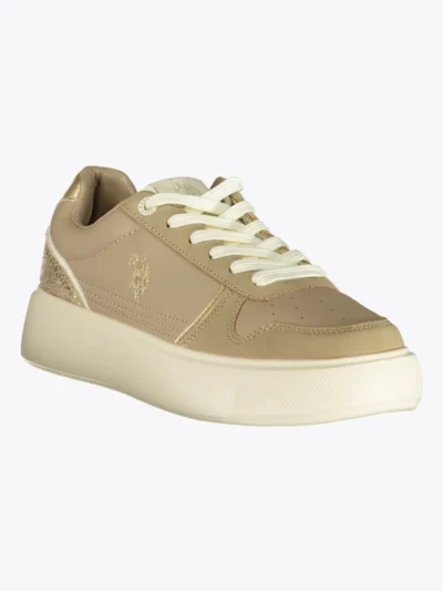 Sneakers damă U.S. Polo Assn. bej auriu